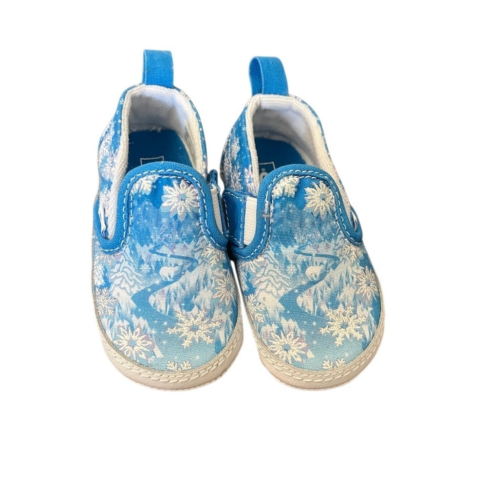 NWOT Vans Blue Winter Wonderland Kids Slip-On Crib Shoes-Size 4